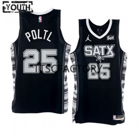 Camiseta Niños NBA San Antonio Spurs Jakob Poeltl 25 Nike 2022-23 Statement Edition Negro Swingman